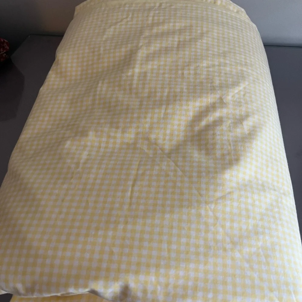 Pottery Barn Kids Yellow Checkered Duvet Cover